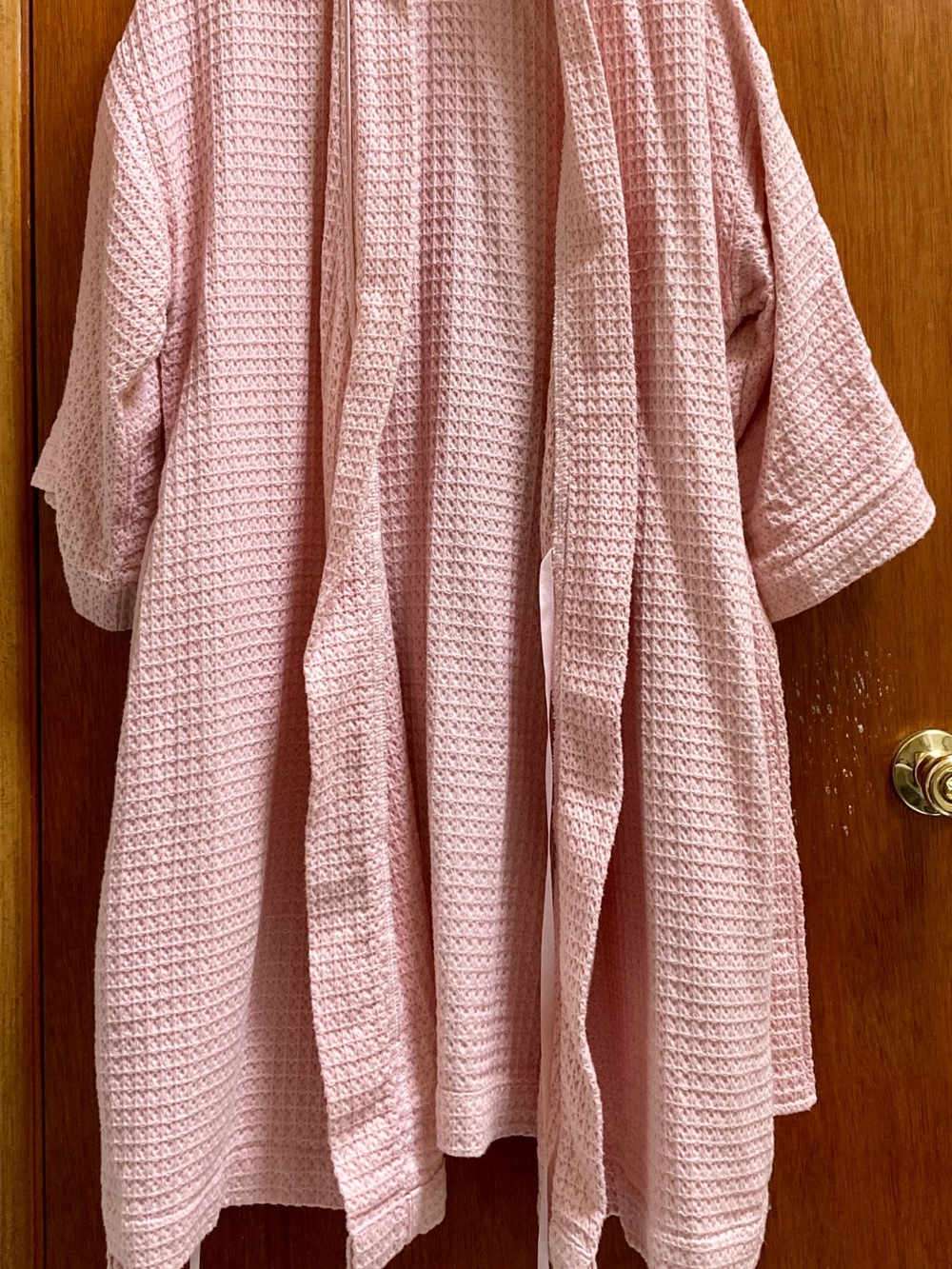 Nordstrom Pink Waffle-Knit Robe with Tie - Picture 1 of 5